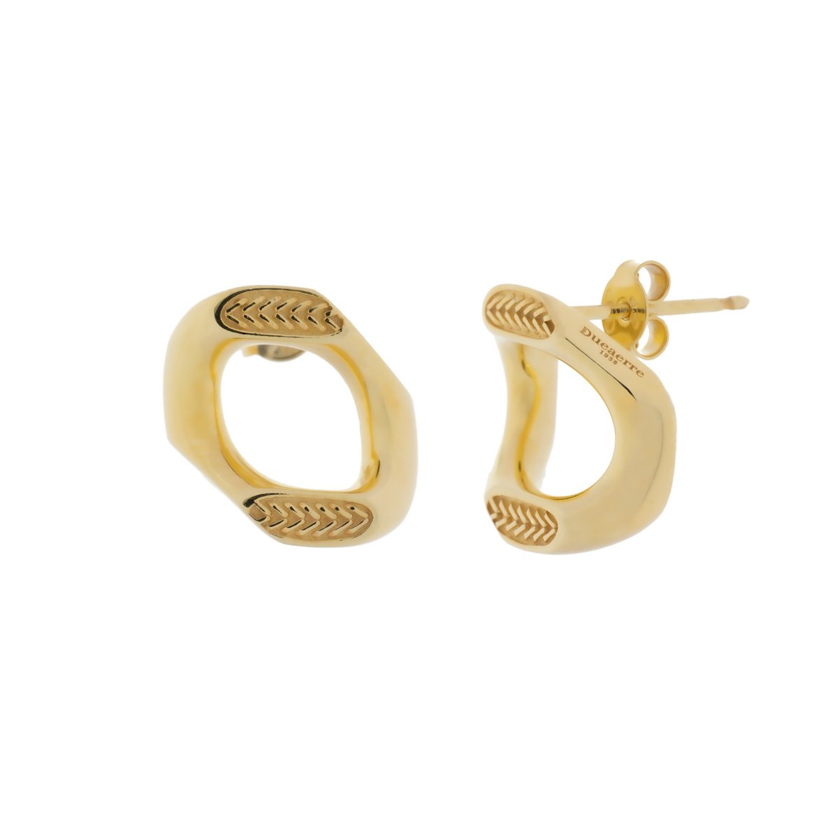 Orecchini rock spiga dorato realizzato in argento 925 dorato dal brand dueaerre 1938